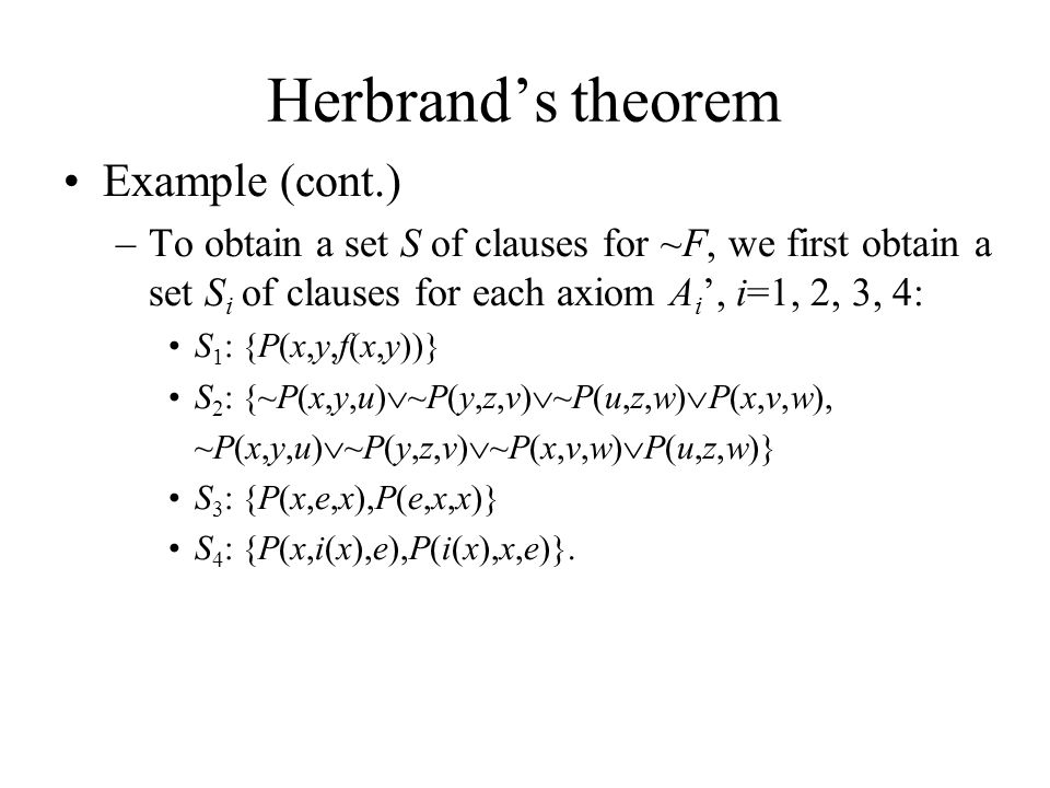 Logic Seminar 4 Herbrand S Theorem Slobodan Petrovic Ppt Download