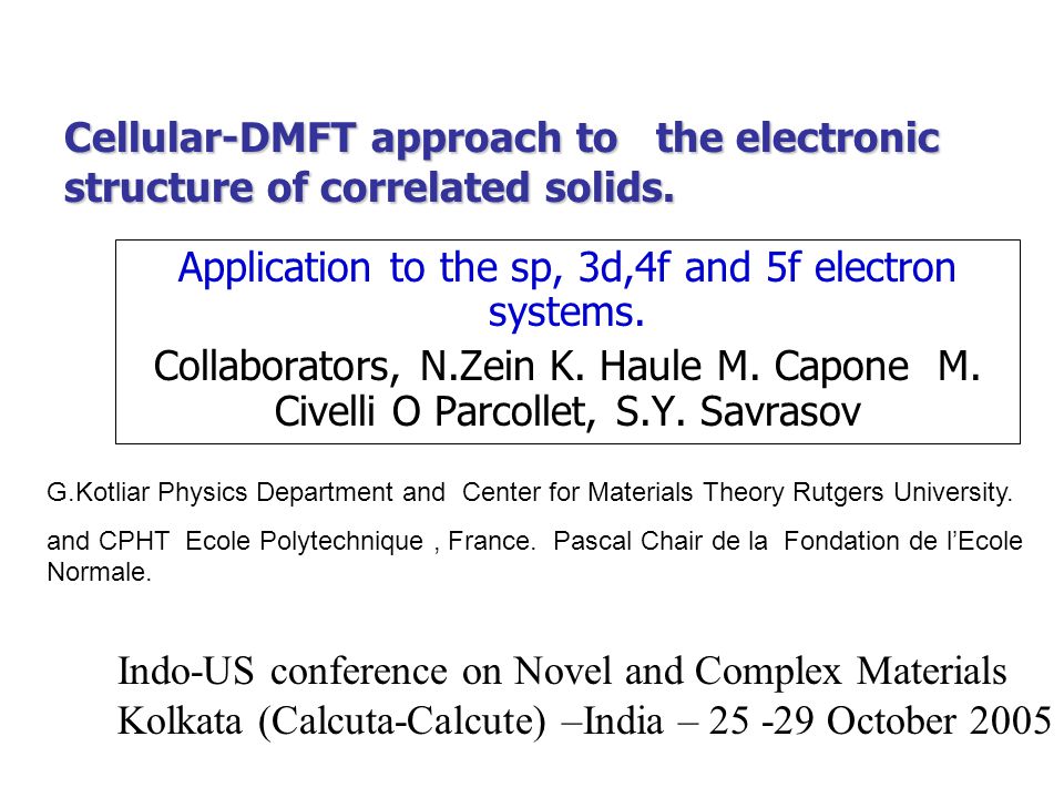 Cellular-DMFT approach to the electronic structure of correlated solids.