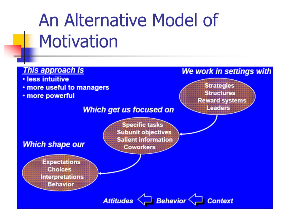 An Alternative Model of Motivation