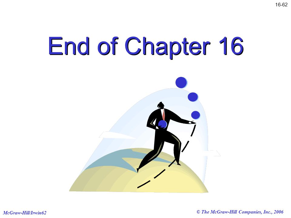 © The McGraw-Hill Companies, Inc., 2006 McGraw-Hill/Irwin End of Chapter 16