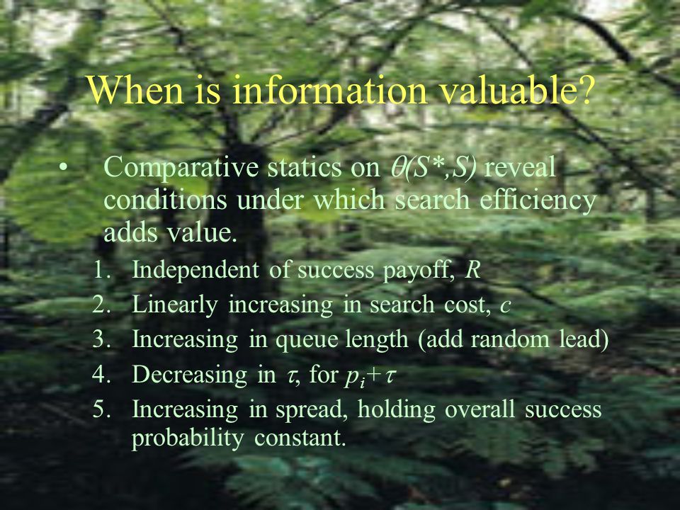 When is information valuable.