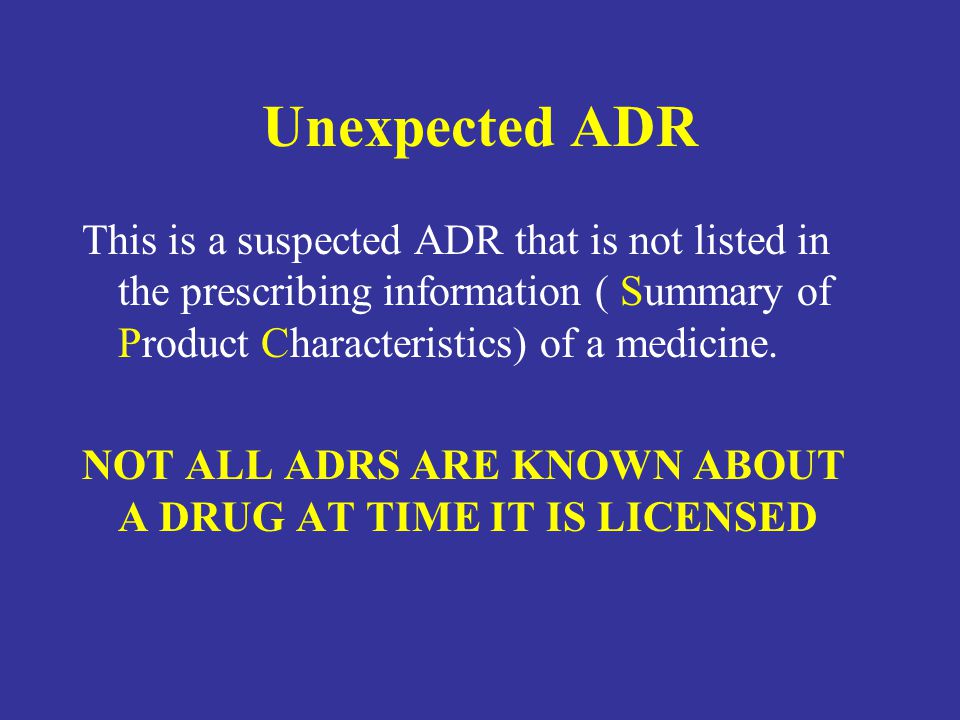 Co je neočekávané ADR?