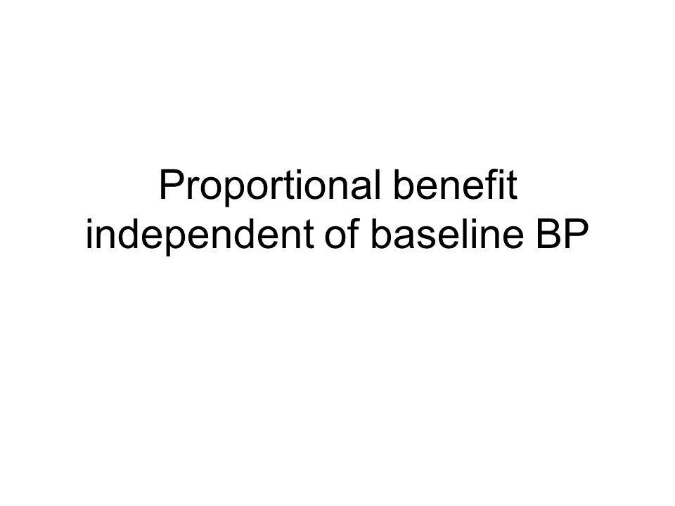 Proportional benefit independent of baseline BP