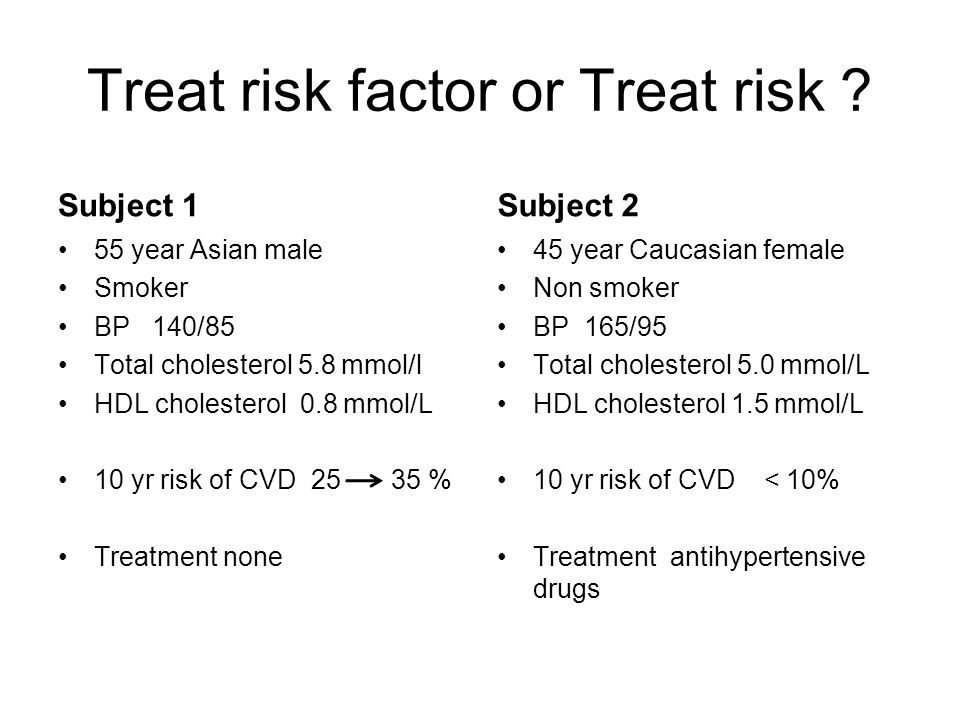 Treat risk factor or Treat risk .