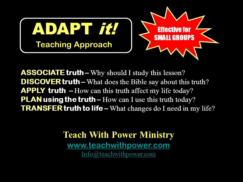 ASSOCIATE truth – Why should I study this lesson.