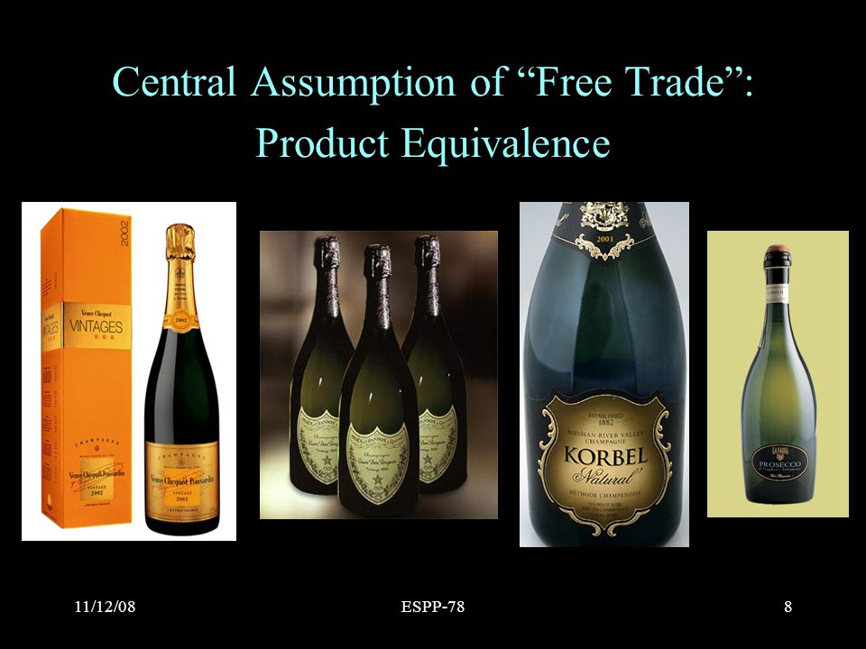 11/12/08ESPP-788 Central Assumption of Free Trade : Product Equivalence