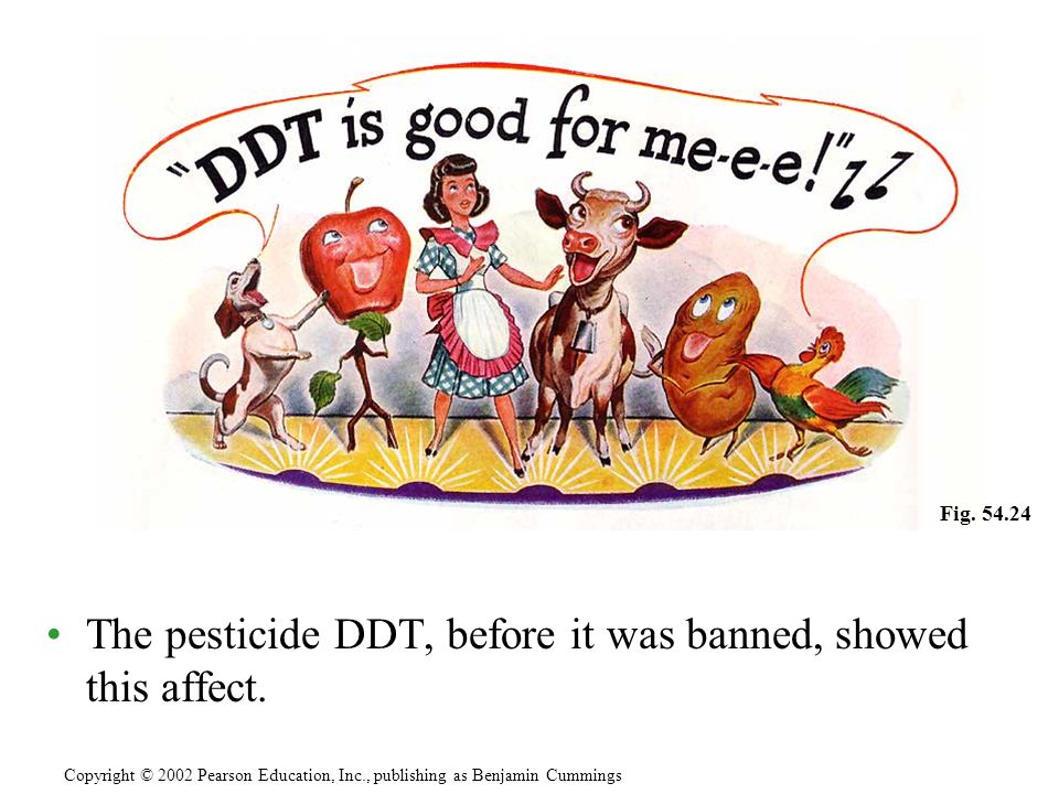 The pesticide DDT, before it was banned, showed this affect.