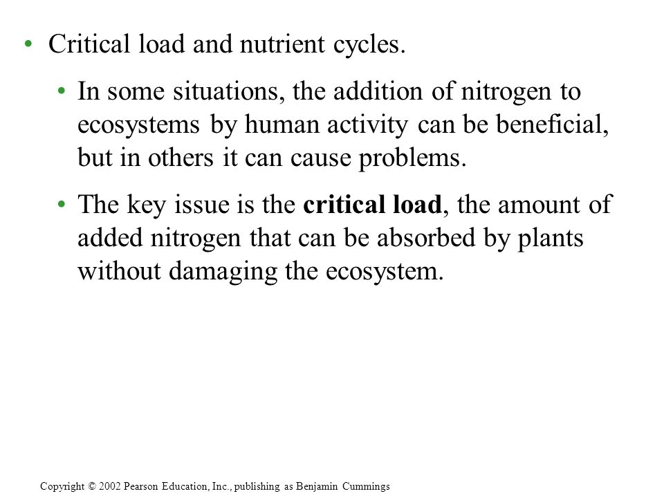 Critical load and nutrient cycles.