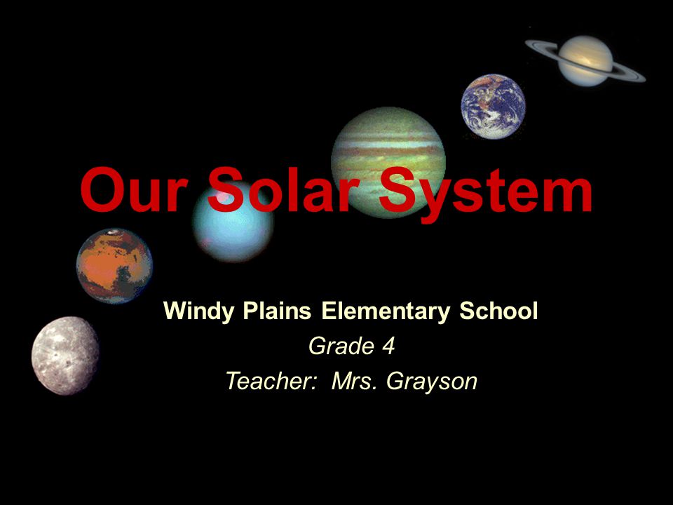 Our Solar System Windy Plains Elementary School Grade 4