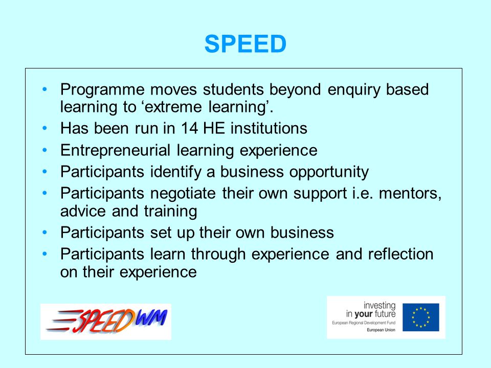 SPEED Programme moves students beyond enquiry based learning to ‘extreme learning’.