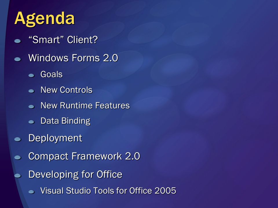Agenda Smart Client.