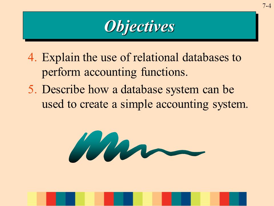7-4 4.Explain the use of relational databases to perform accounting functions.