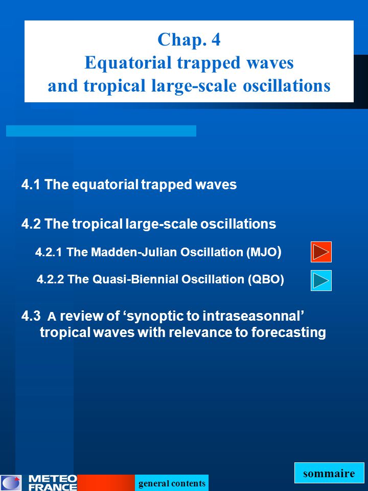 General contents Provide some predictability to the tropical atmosphere  beyond the diurnal cycle. Equatorial waves modulate deep convection inside  the. - ppt download