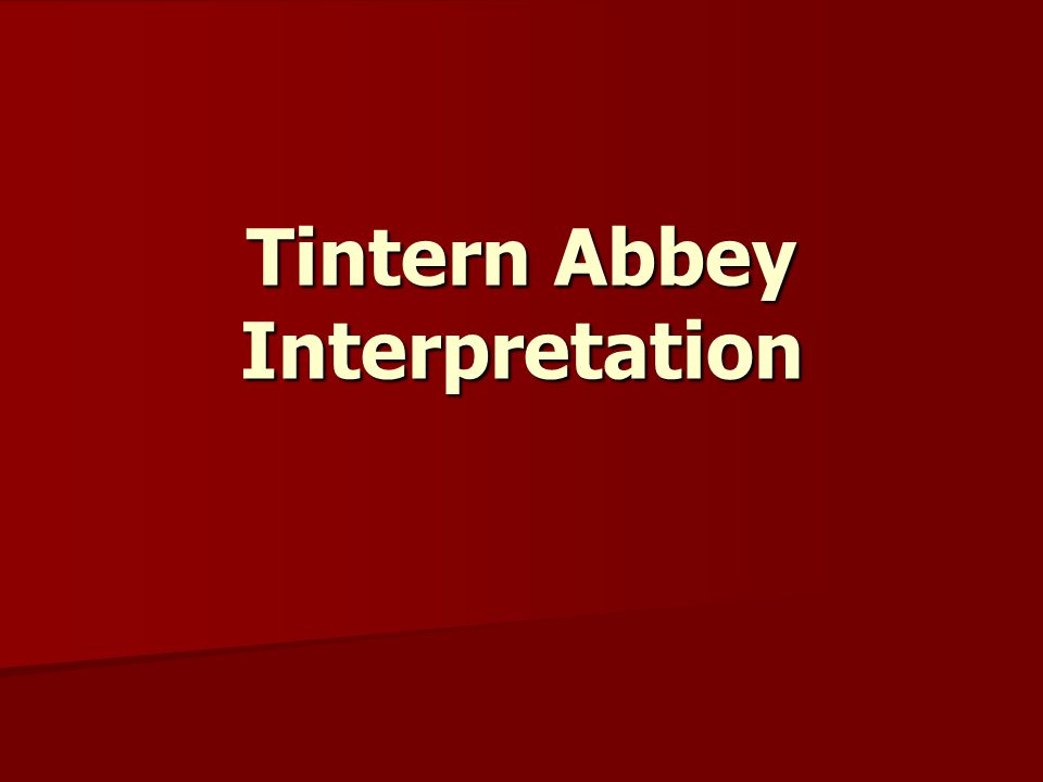 tintern abbey summary