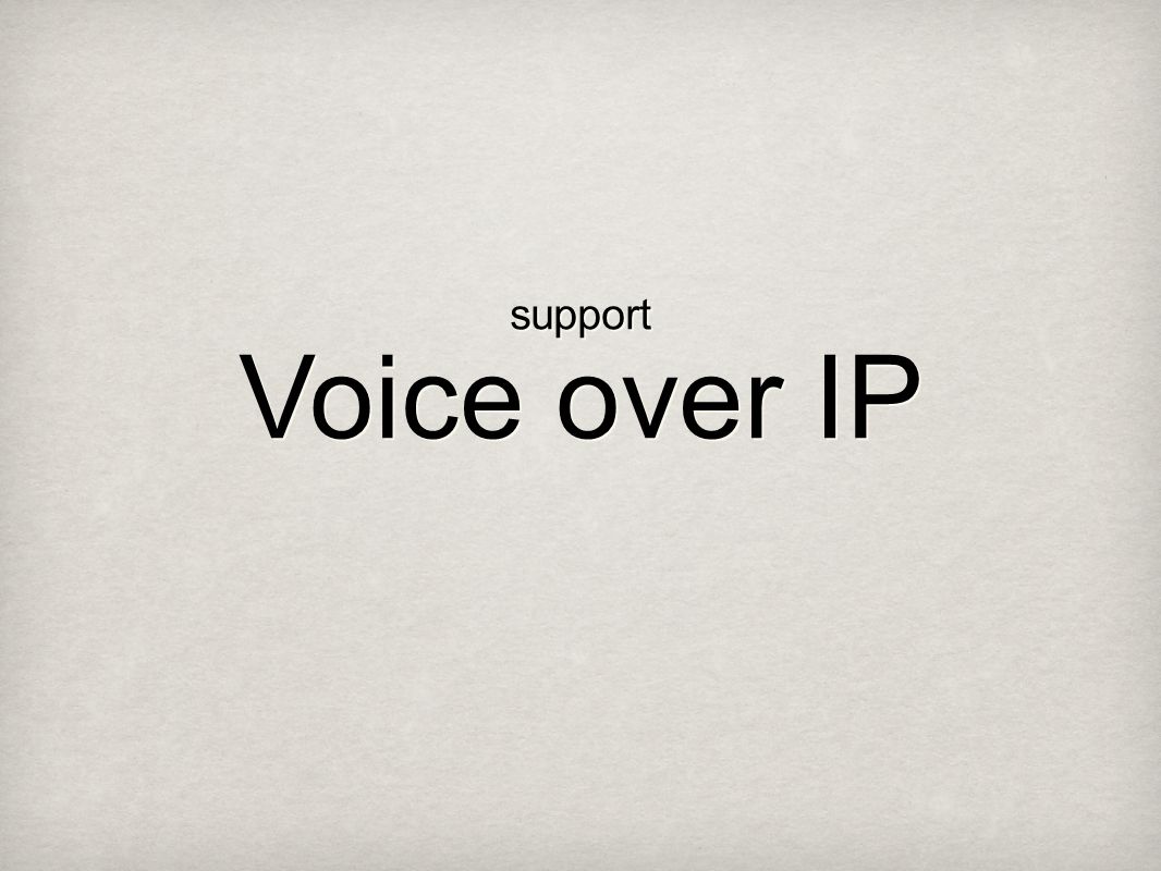 support Voice over IP