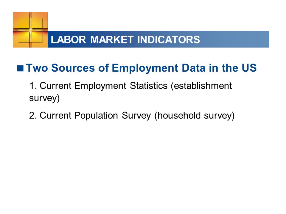 LABOR MARKET INDICATORS  Two Sources of Employment Data in the US 1.