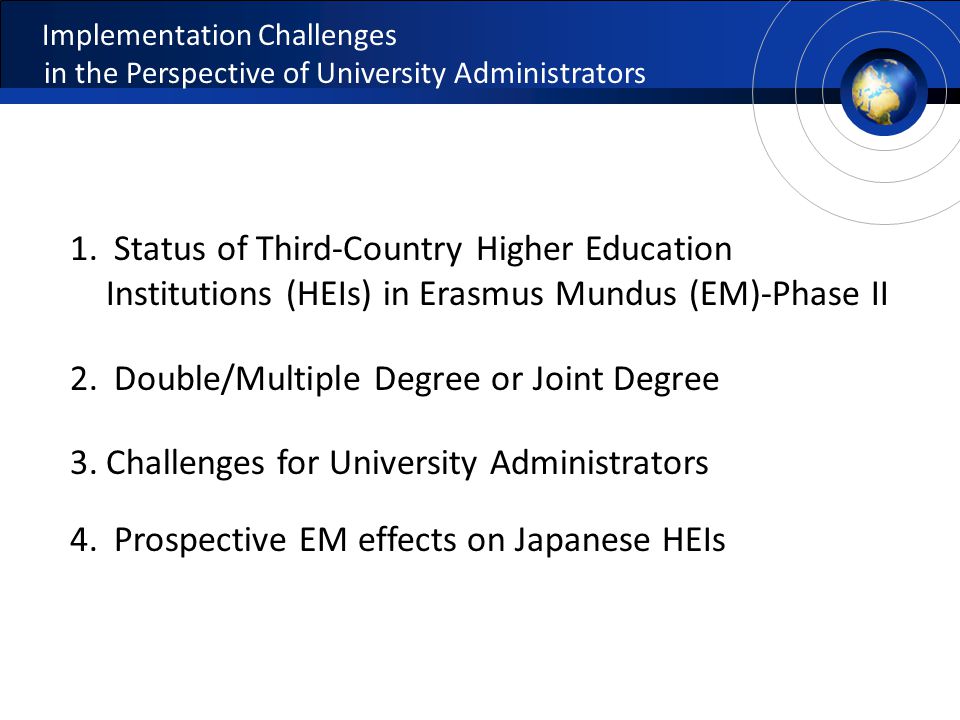 Implementation Challenges in the Perspective of University Administrators 1.
