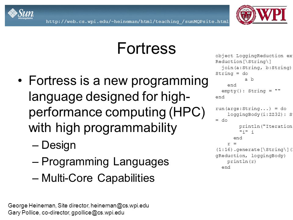 Fortress (Sun HPCS Language)
