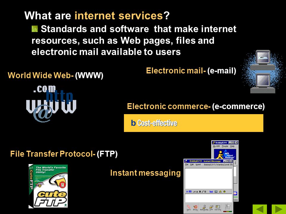What are internet services.