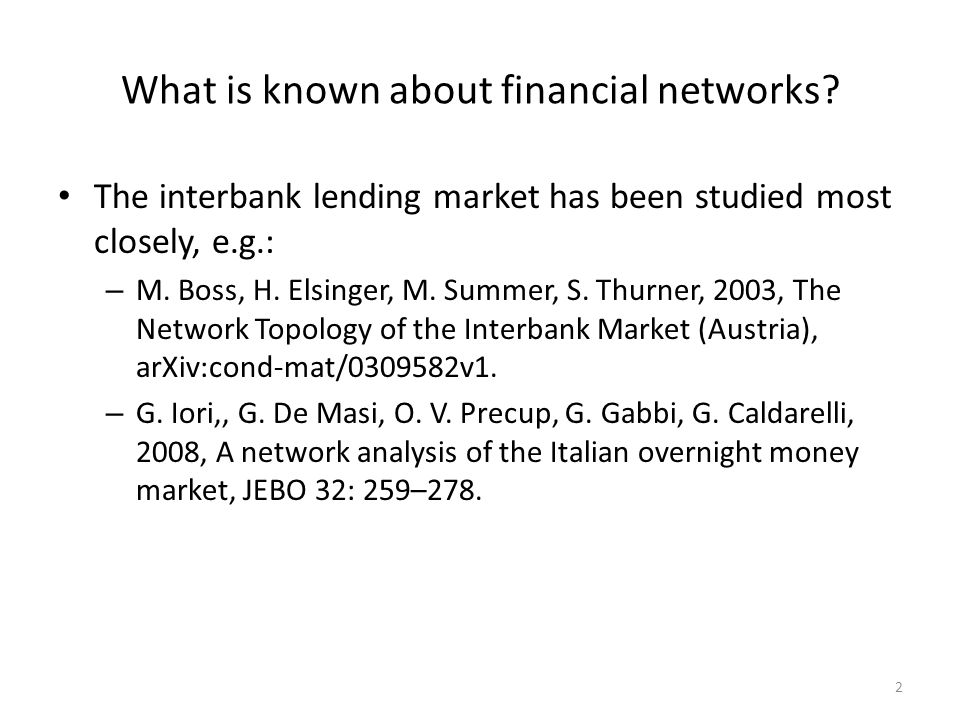 What is known about financial networks.