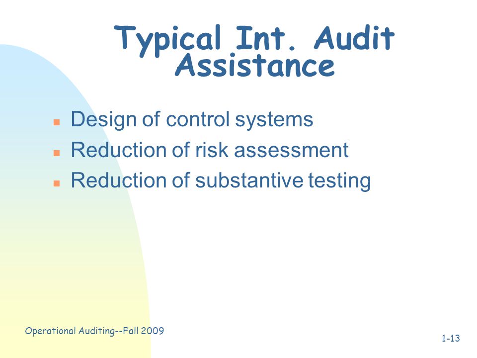 Operational Auditing--Fall Typical Int.