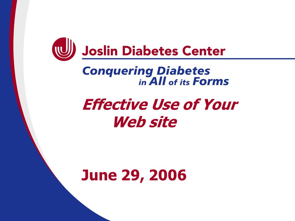 Effective Use of Your Web site June 29, 2006