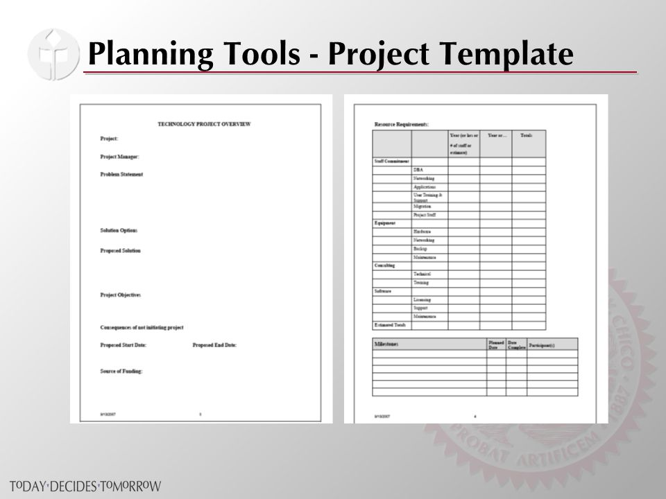 Planning Tools - Project Template