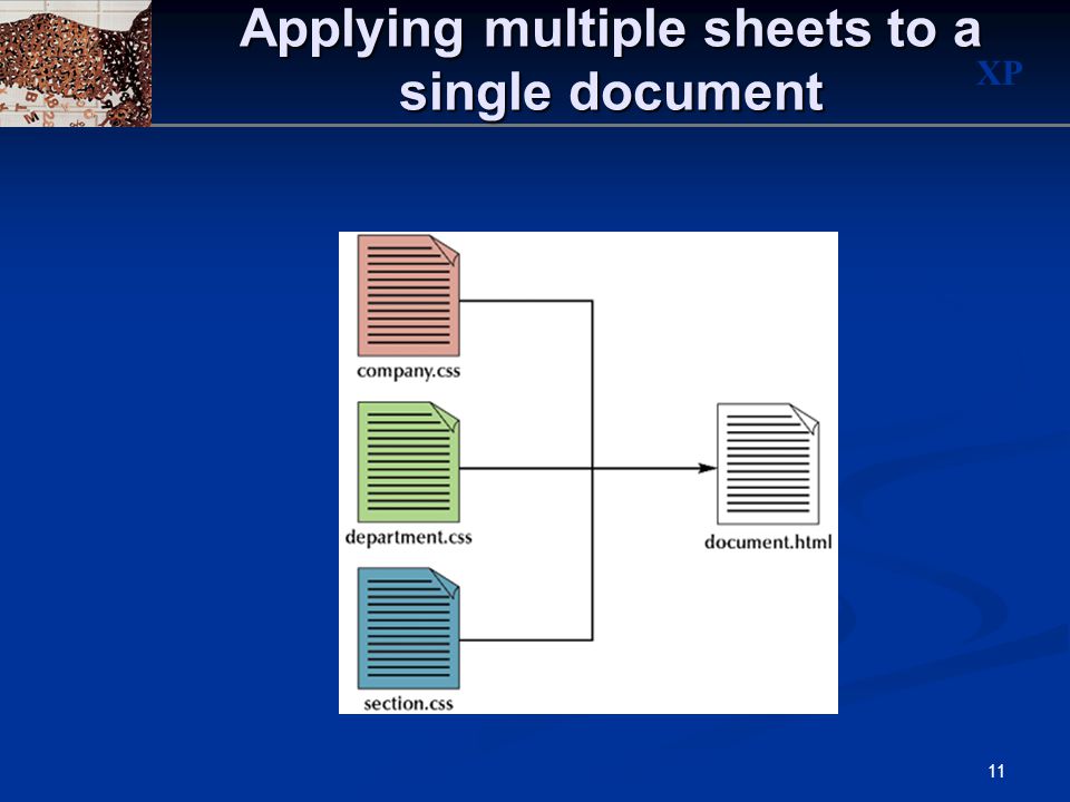 XP 11 Applying multiple sheets to a single document