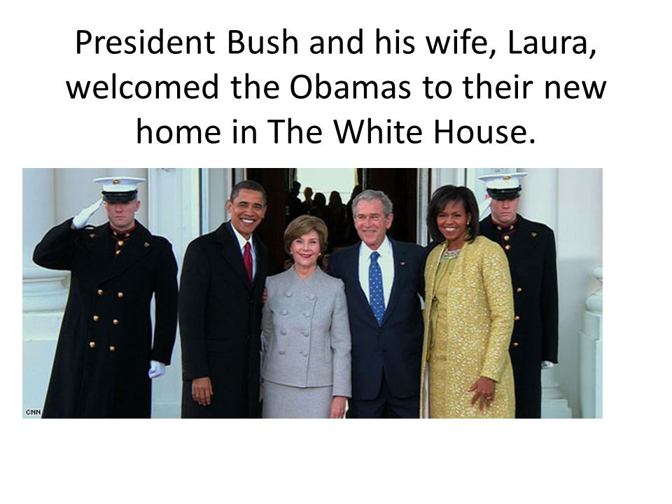 President Bush and his wife, Laura, welcomed the Obamas to their new home in The White House.