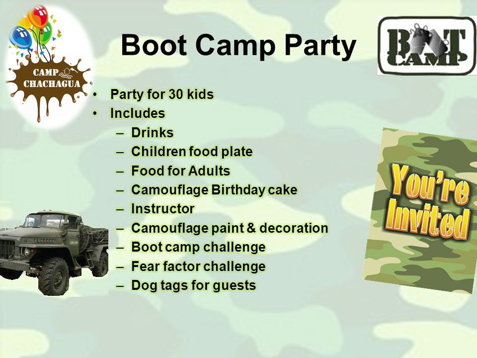 Boot Camp Party