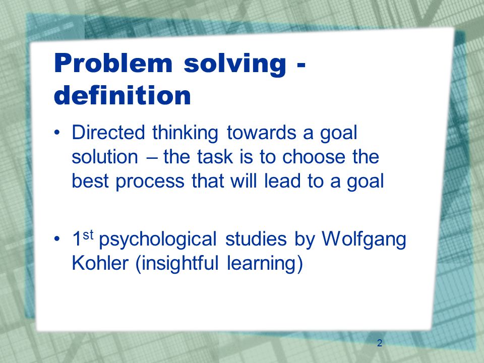 creativity and problem solving in psychology