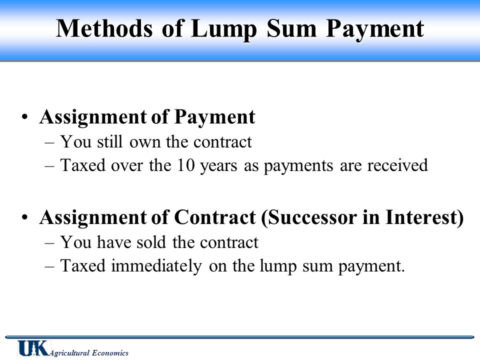 Assignment of payment economics