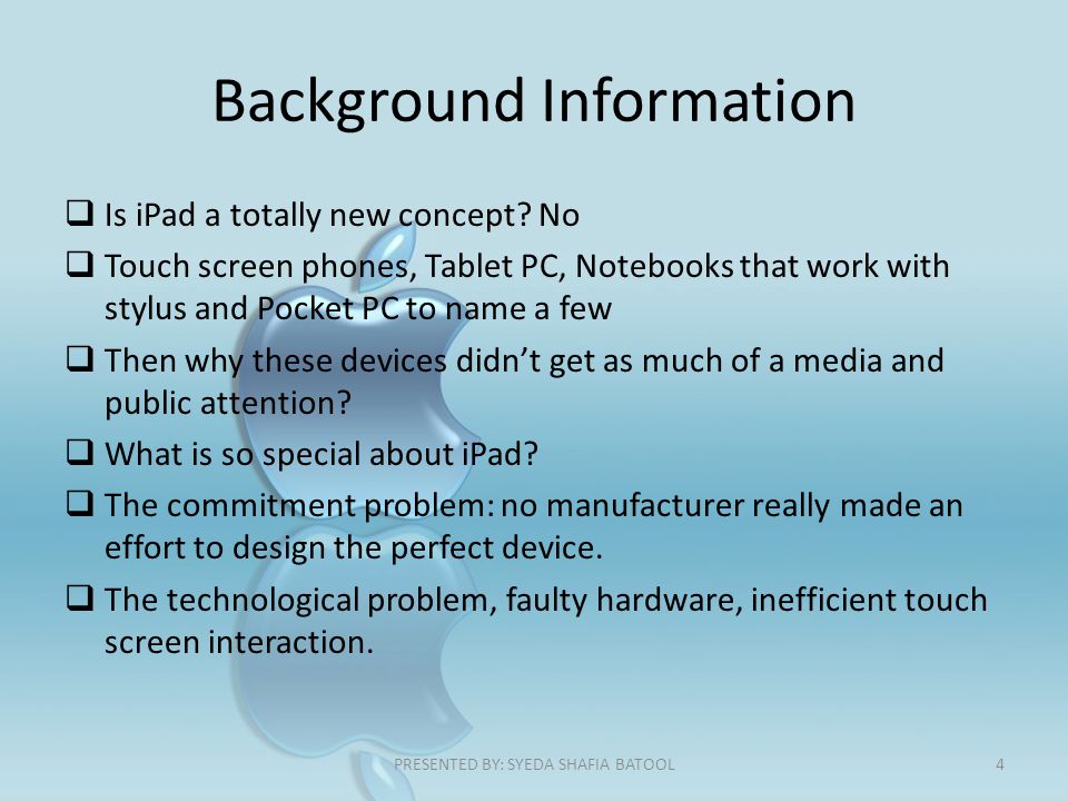 Background Information  Is iPad a totally new concept.