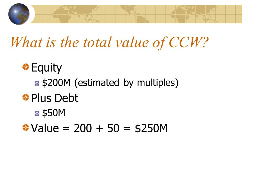 What is the total value of CCW.