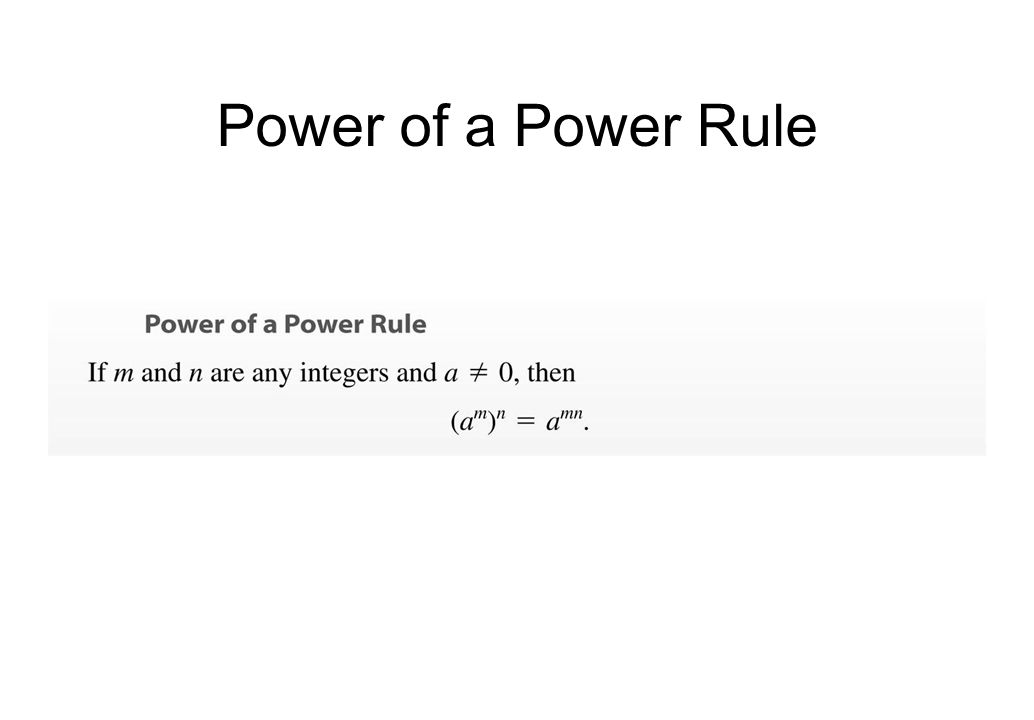 Power of a Power Rule