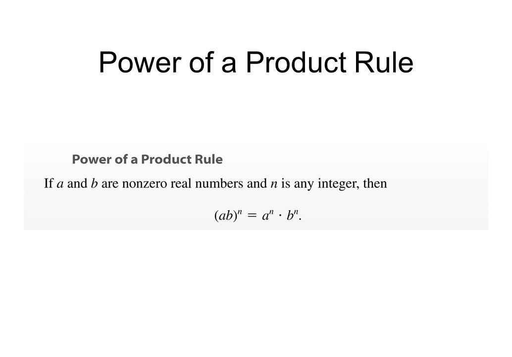 Power of a Product Rule