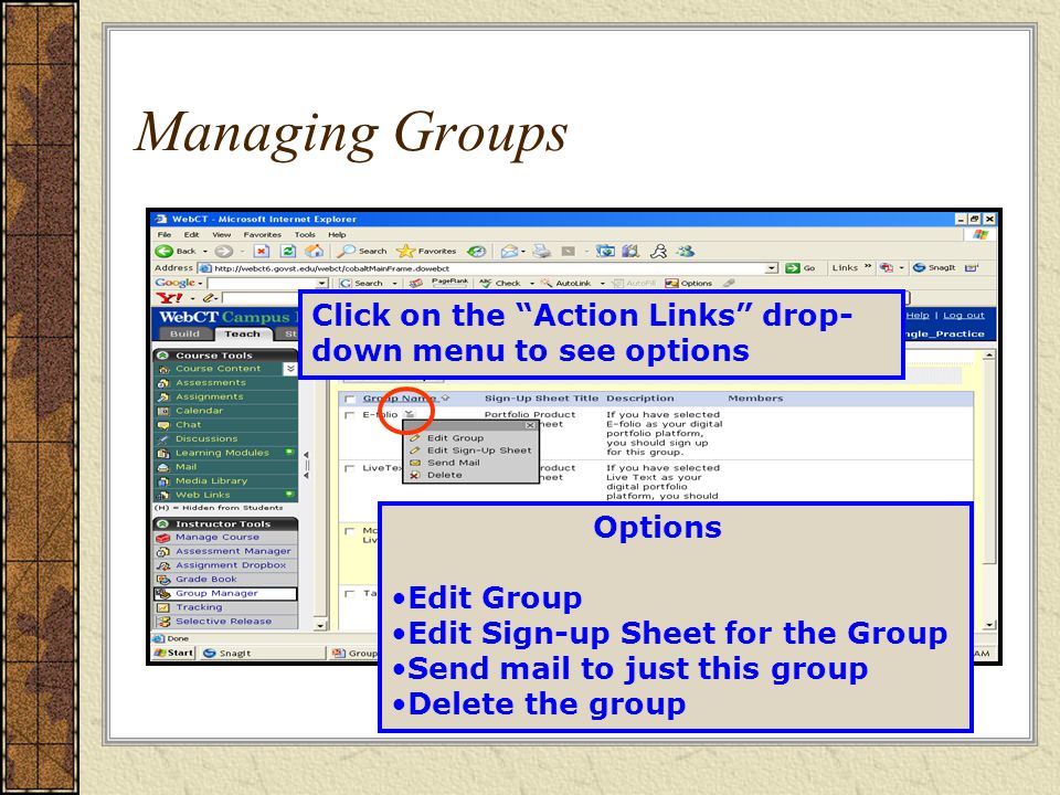 webct ce 6 group manager working with groups in webct ce 6 you group sign in sheet