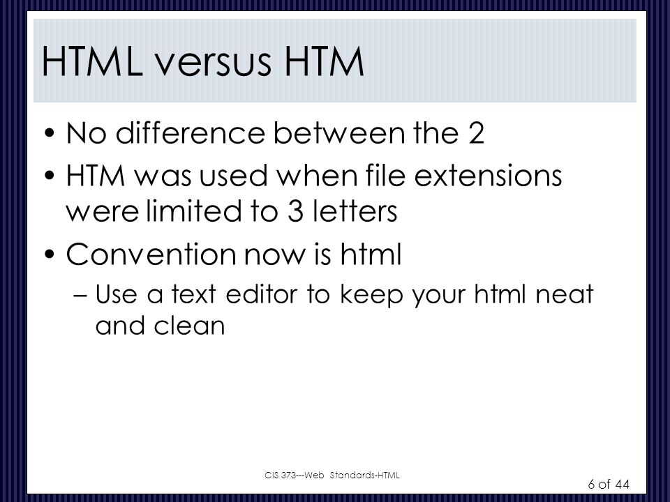 what is the difference between htm and html