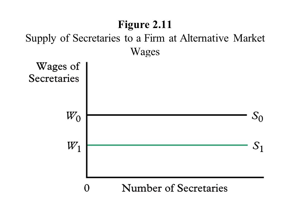 Figure 2.11 Supply of Secretaries to a Firm at Alternative Market Wages