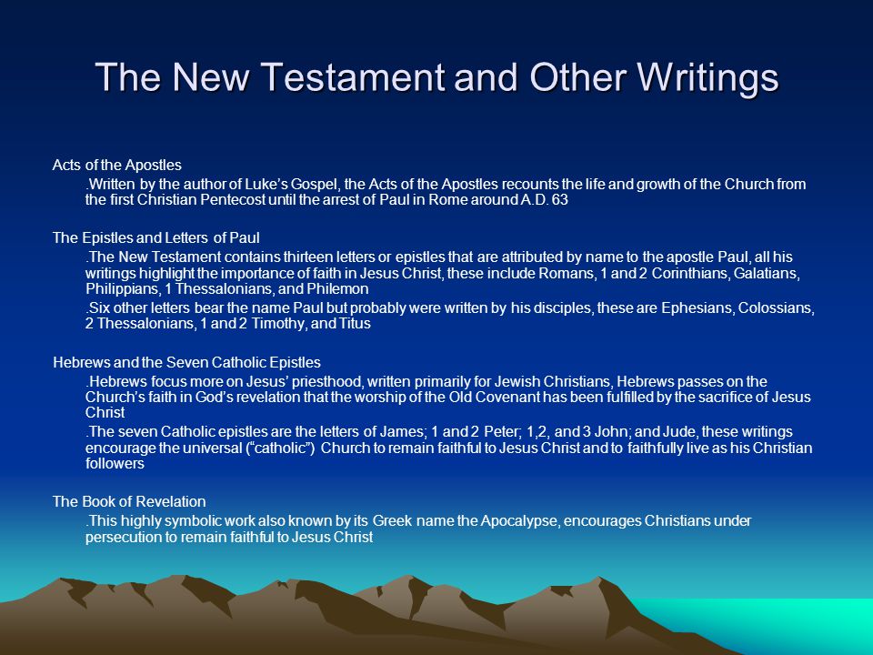The New Testament and Other Writings Acts of the Apostles.Written by the author of Luke’s Gospel, the Acts of the Apostles recounts the life and growth of the Church from the first Christian Pentecost until the arrest of Paul in Rome around A.D.
