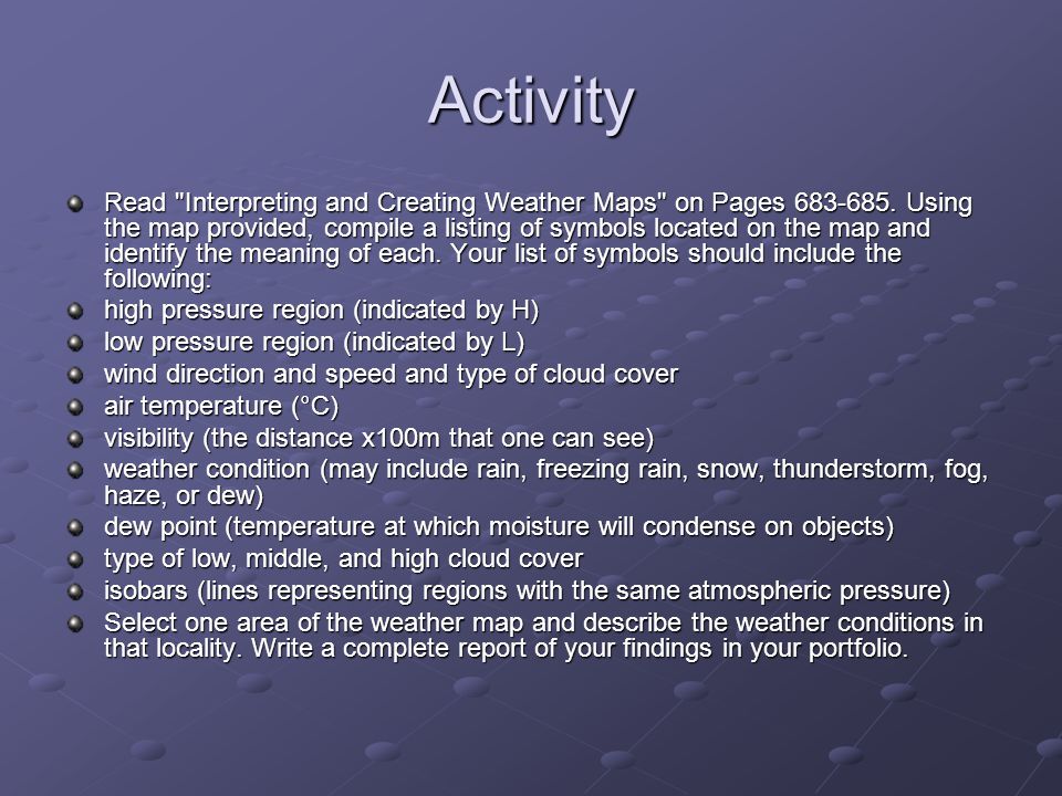 Activity Read Interpreting and Creating Weather Maps on Pages