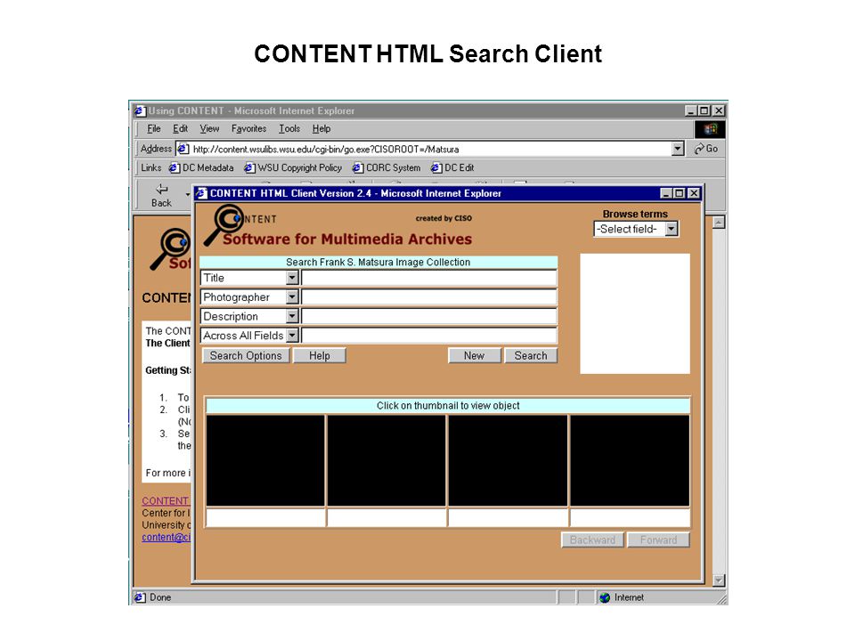 CONTENT HTML Search Client