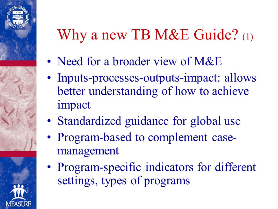 Why a new TB M&E Guide.
