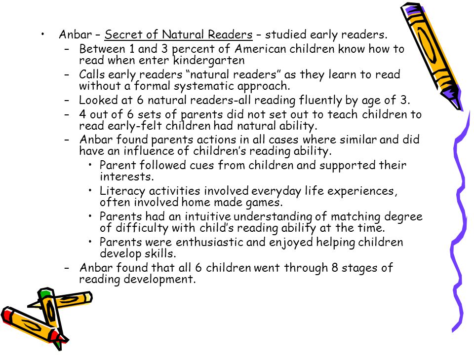 Anbar – Secret of Natural Readers – studied early readers.