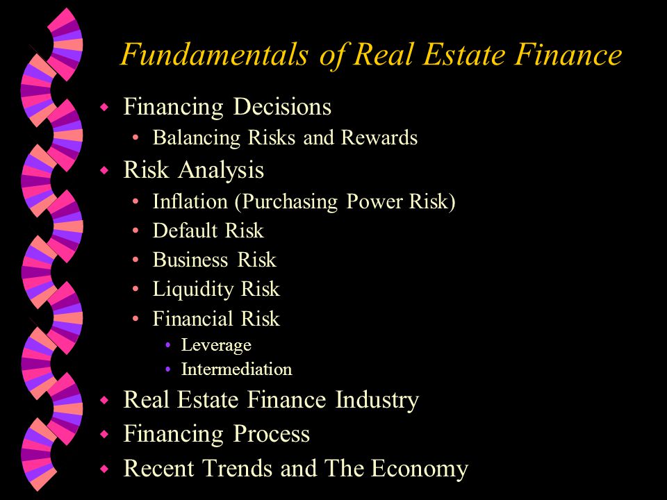 INTRODUCTION TO REAL ESTATE FINANCE