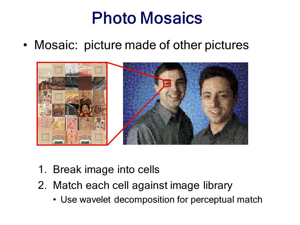 Photo Mosaics Mosaic: picture made of other pictures 1.