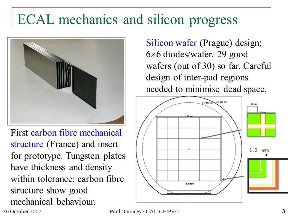 30 October 2002Paul Dauncey - CALICE/PRC3 Silicon wafer (Prague) design; 6  6 diodes/wafer.