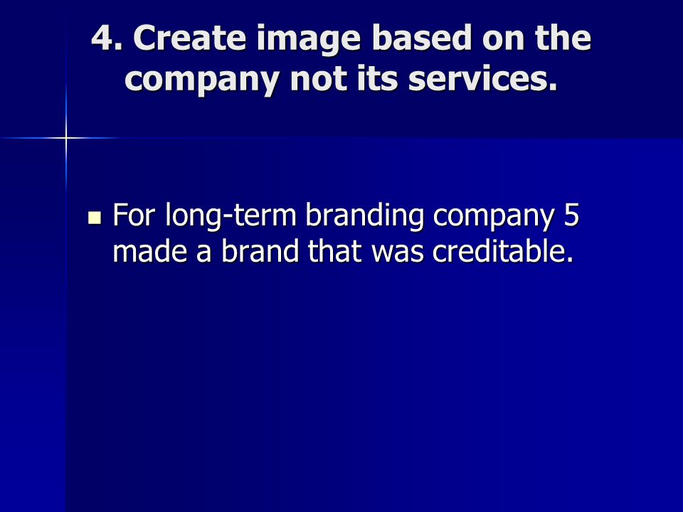 4. Create image based on the company not its services.
