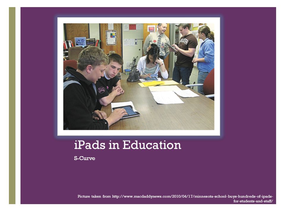 + iPads in Education S-Curve Picture taken from   for-students-and-staff/