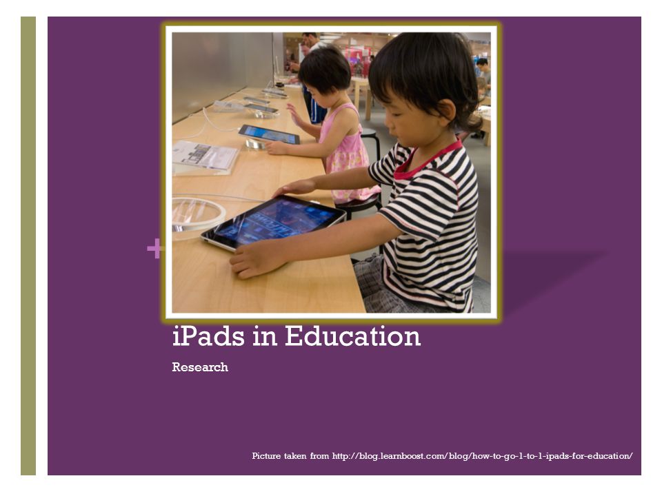 + iPads in Education Research Picture taken from